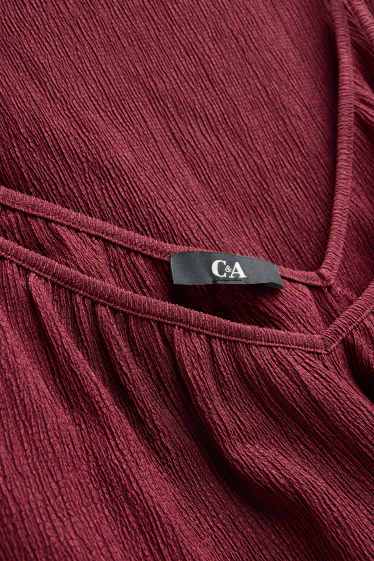 Donna - Tuta con cintura - tessuto tramato - rosso scuro