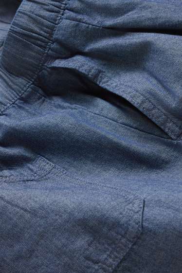 Women - Cloth trousers - mid-rise waist - palazzo - blue denim