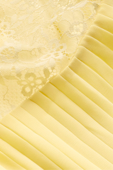 Enfants filles - Robe plissée - jaune