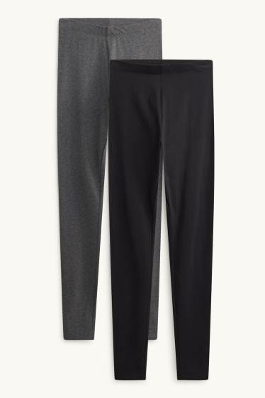 Damen - Multipack 2er - Leggings - dunkelgrau / hellgrau