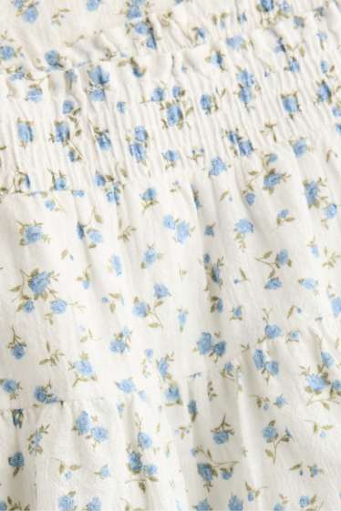 Dames - Rok - gebloemd - wit