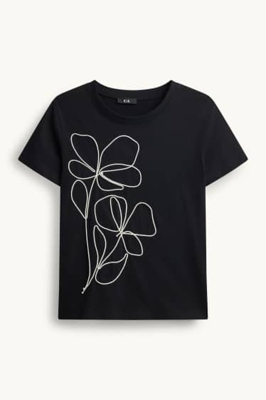 Femmes - T-shirt - regular fit - noir