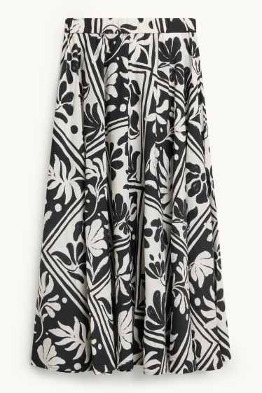 Damen - Rock - gemustert - schwarz / weiss