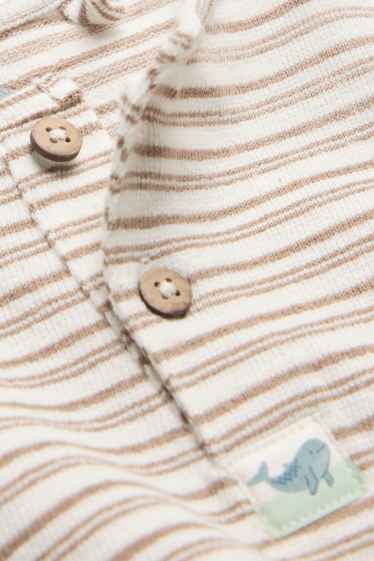 Baby Boys - Whale - baby short sleeve T-shirt - striped - white / beige