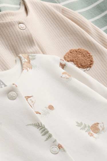 Unisex - Confezione da 3 - animali del bosco - pigiama neonati - beige / verde