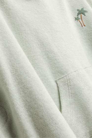 Unisex - Palme - Baby-Frottee-Badeponcho - hellgrün