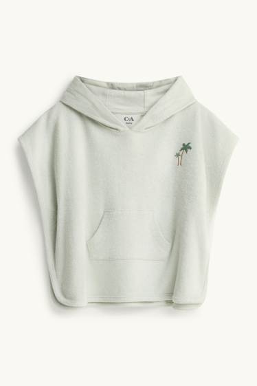 Unisex - Palme - Baby-Frottee-Badeponcho - hellgrün