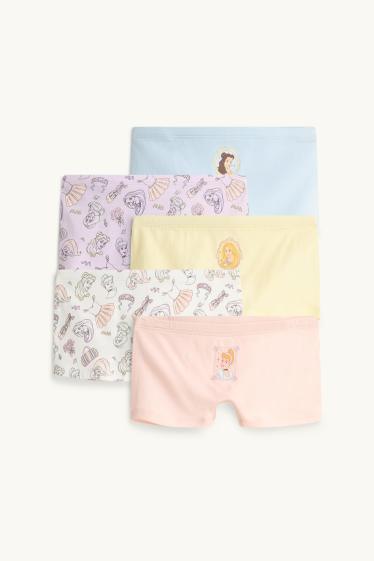 Kinder Mädchen - Multipack 5er - Disney Prinzessin - Boxershorts - hellblau