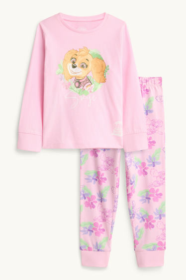 Kinderen: meisjes - PAW Patrol - Skye - pyjama - 2-delig - glanseffect - fuchsiarood