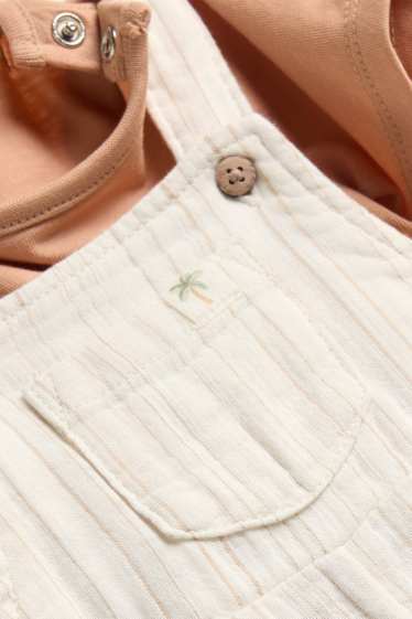 Bebés niños - Palmera - conjunto para bebé - 2 prendas - naranja / blanco roto