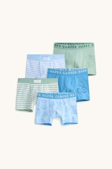Bambini - Confezione da 5 - orso e montagne - boxer - verde
