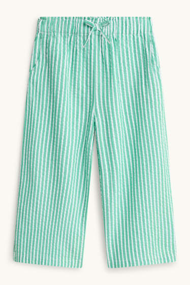 Kinder Mädchen - Stoffhose - gestreift - grün