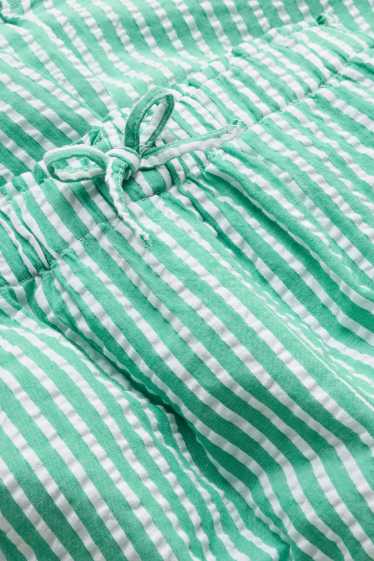 Kinder Mädchen - Stoffhose - gestreift - grün