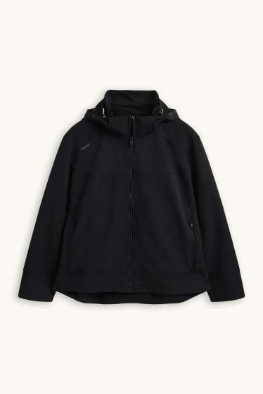 Home - Jaqueta softshell amb caputxa - resistent a l’aigua - negre
