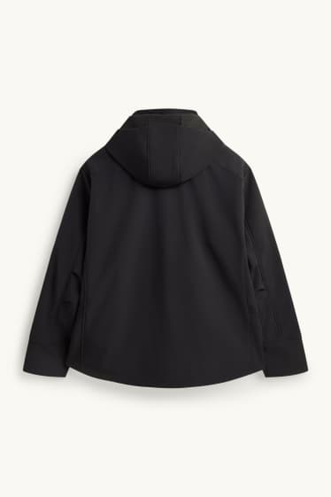 Home - Jaqueta softshell amb caputxa - resistent a l’aigua - negre