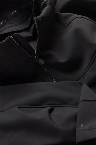 Home - Jaqueta softshell amb caputxa - resistent a l’aigua - negre
