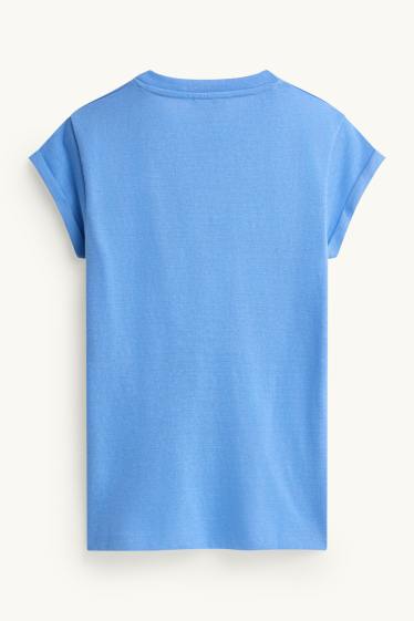 Damen - T-Shirt - Relaxed Fit - blau