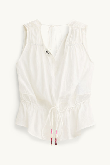 Mujer - Blusa sin mangas - blanco