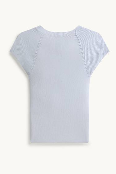 Donna - Maglione - a maniche corte - azzurro