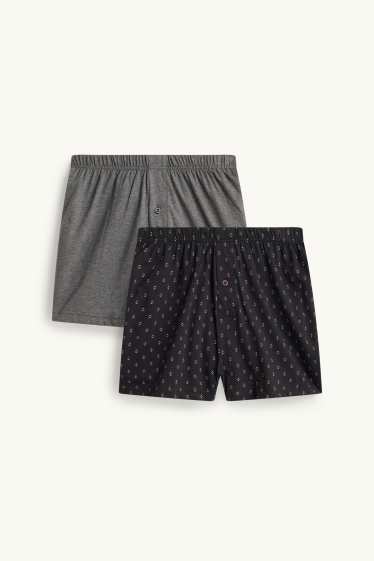 Uomo - Confezione da 2 - boxer - jersey - grigio