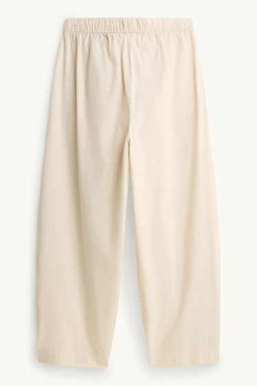 Dona - Pantalons de tela - mid waist - barrel leg - blanc trencat