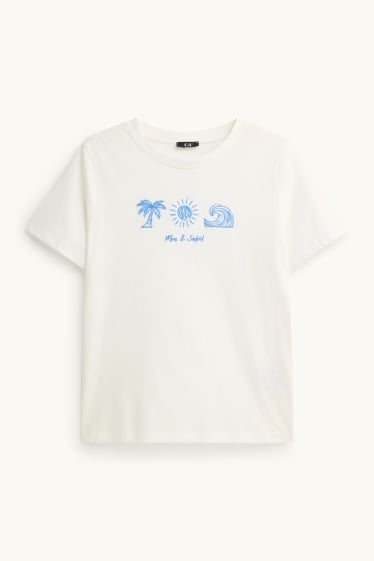 Damen - T-Shirt - Regular Fit - weiss