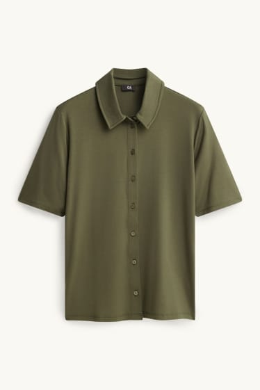 Dámské - Košilová halenka - khaki