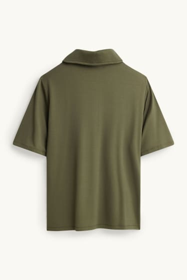 Dámské - Košilová halenka - khaki