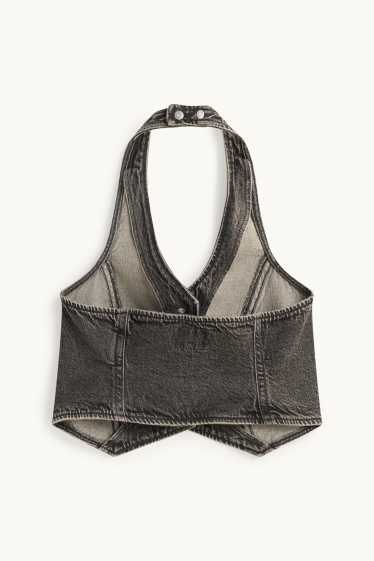 Damen - Jeans-Top - jeansgrau