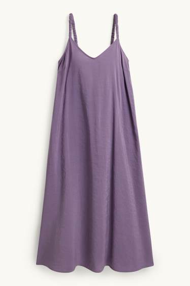 Mujer - Vestido de línea evasé con escote en pico - lila