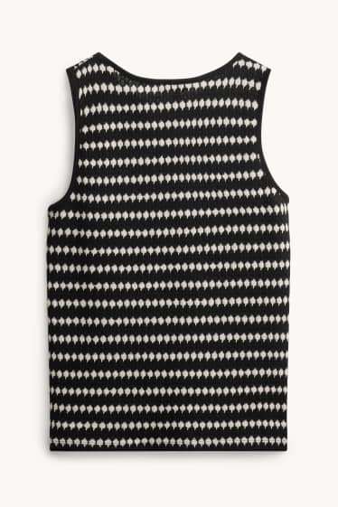 Mujer - Top de punto - de rayas - negro / blanco