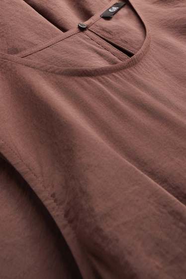 Dames - A-lijn-jurk - met structuur - bruin