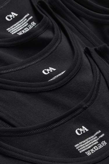 Bărbați - Multipack 3 buc. - maiou - reiat fin - negru