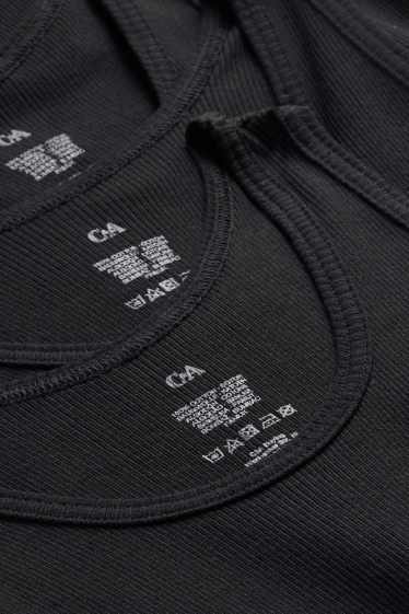 Bărbați - Multipack 3 buc. - maiou - reiat fin - negru