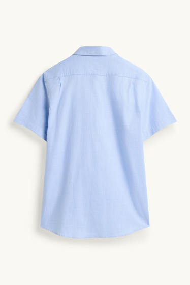 Hommes - Chemise de bureau - regular fit - col button-down - bleu