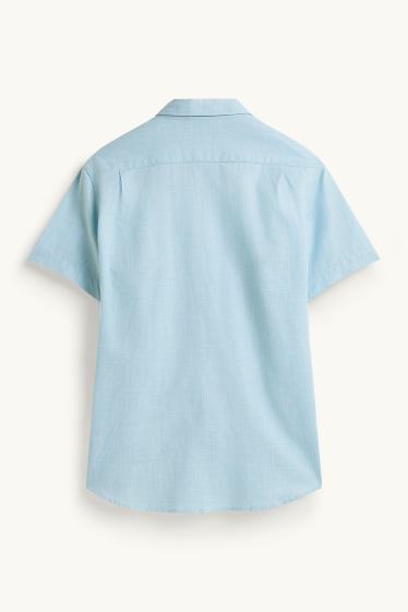 Hommes - Chemise de bureau - regular fit - col button-down - bleu clair