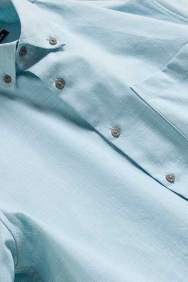 Hommes - Chemise de bureau - regular fit - col button-down - bleu clair