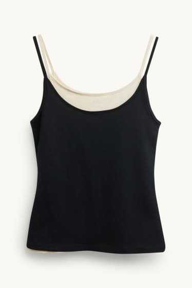 Femmes - Haut - look 2-en-1 - noir
