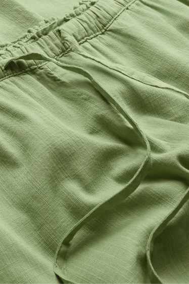 Dames - Pantalon - mid waist - wide leg - groen