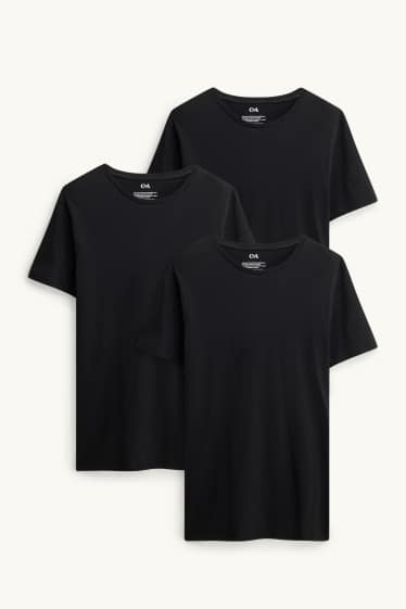 Heren - Set van 3 - onderhemd - zwart
