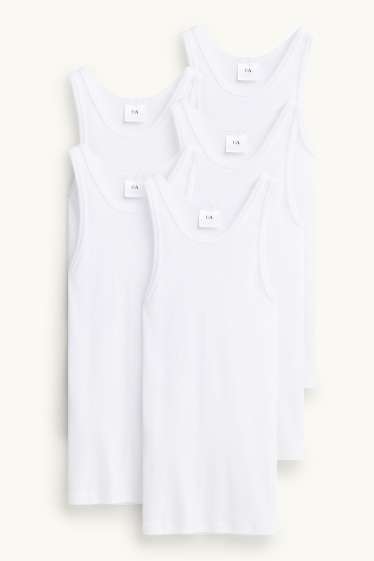 Home - Paquet de 5 - samarreta interior - canalé fi - blanc