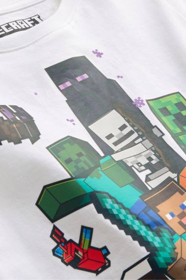 Kinder Jungen - Minecraft - Kurzarmshirt - weiss