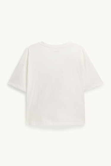 Damen - T-Shirt - Relaxed Fit - Micky Maus - weiß