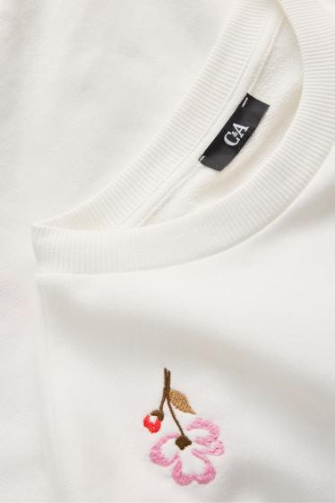 Kobiety - Bluza - w kwiaty - biały