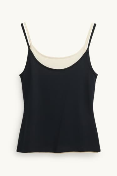 Femmes - Haut - look 2-en-1 - noir
