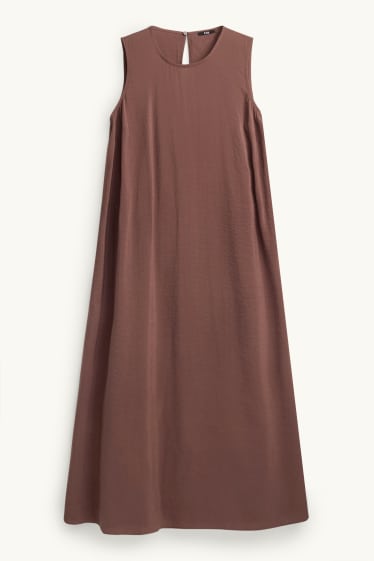Dames - A-lijn-jurk - met structuur - bruin