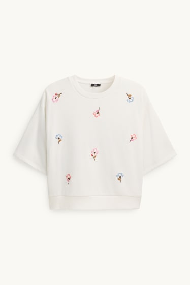 Kobiety - Bluza - w kwiaty - biały