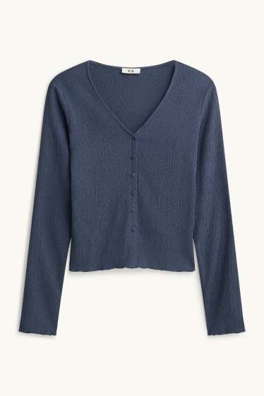 Damen - Langarmshirt - Regular Fit - dunkelblau