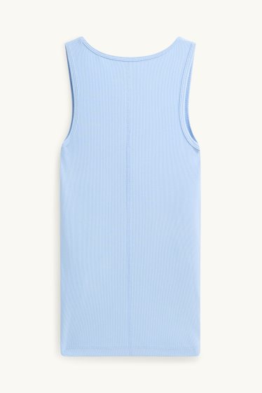 Damen - Top - gerippt - hellblau