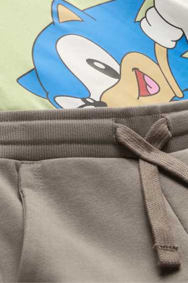 Kinder Buben - Sonic - Set - Kurzarmshirt und Shorts - 2 teilig - grün
